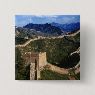 Bóton Quadrado 5.08cm Paisagem da Grande Muralha, Jinshanling, China