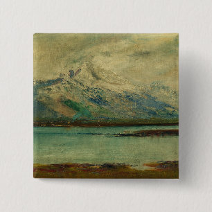 Bóton Quadrado 5.08cm Paisagem da Montanha Tatra por Ladislav Mednyanszk
