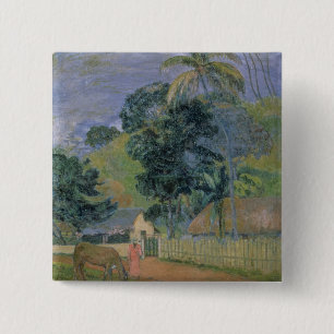 Bóton Quadrado 5.08cm Paisagem de Paul Gauguin , 1899