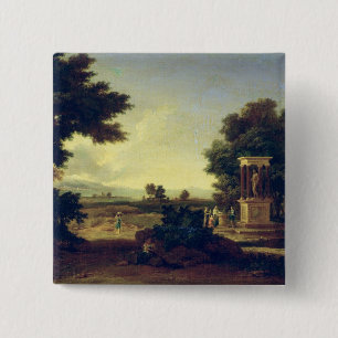 Bóton Quadrado 5.08cm Paisagem idílico