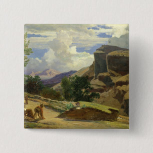 Bóton Quadrado 5.08cm Paisagem italiana