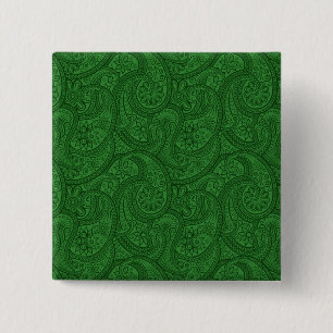 Bóton Quadrado 5.08cm Paisley verde