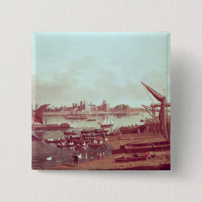 Bóton Quadrado 5.08cm Palácio de Lambeth (Frente)