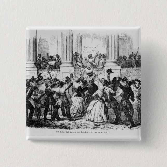 Bóton Quadrado 5.08cm Palácio dos príncipes de Prússia em Berlim (Frente)