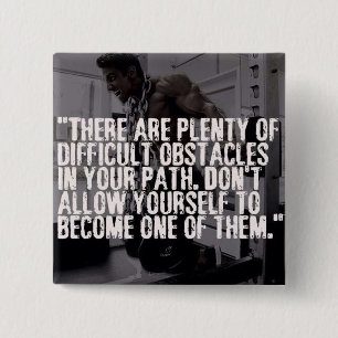 Bóton Quadrado 5.08cm Palavras Inspirativas de Workout - Obstáculos