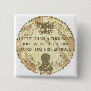 Bóton Quadrado 5.08cm Palavras ocas de Buddha