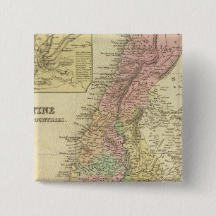 Bóton Quadrado 5.08cm Palestina e Países Adjacentes