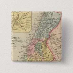 Bóton Quadrado 5.08cm Palestina e Países Adjacentes 2