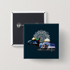 Bóton Quadrado 5.08cm Palestina estará livre da resistência a Gaza pales