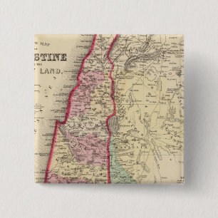 Bóton Quadrado 5.08cm Palestina, Mapa de Jerusalém por Mitchell