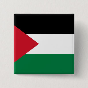 Bóton Quadrado 5.08cm Palestina, Palau embandeira