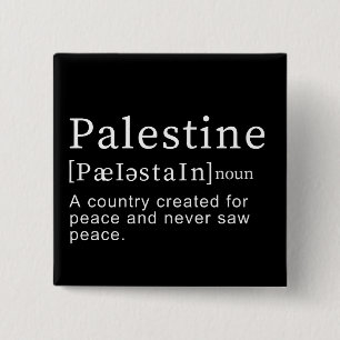 Bóton Quadrado 5.08cm Palestina Significado design da Palestina Texto de