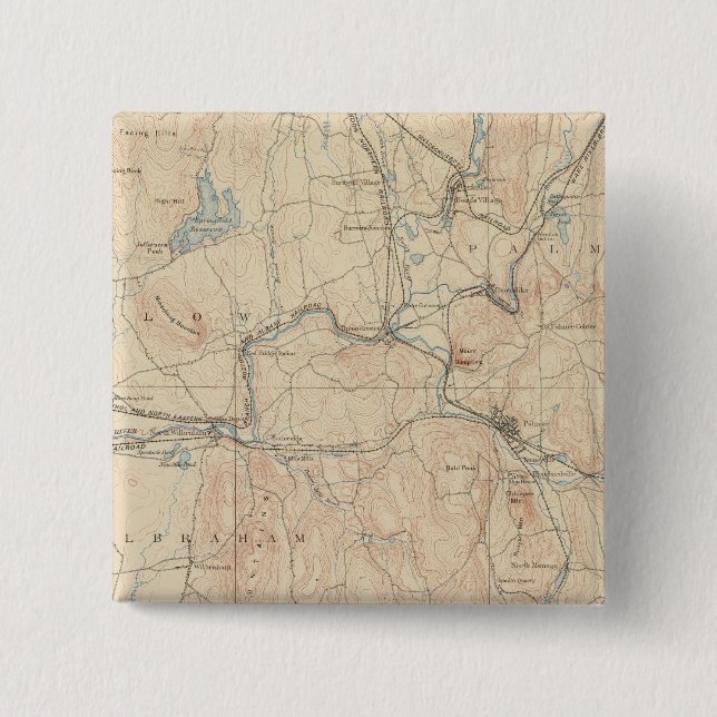Bóton Quadrado 5.08cm Palmer, Massachusetts (Frente)
