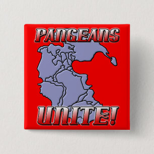 Bóton Quadrado 5.08cm Pangea une o botão da geografia
