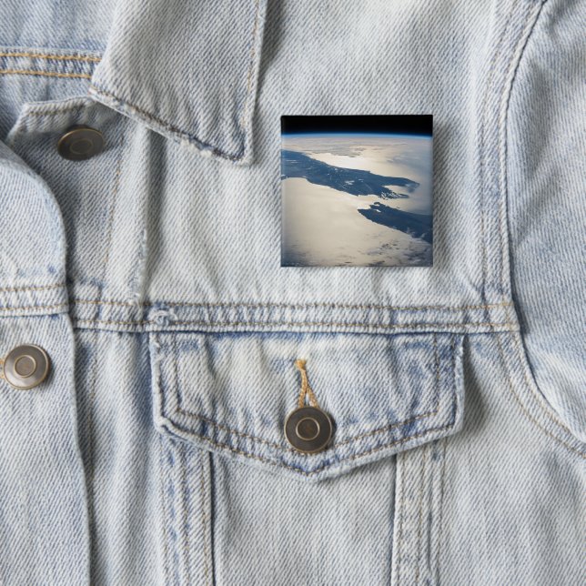 Bóton Quadrado 5.08cm Panorama Do Espaço Destacando Estreito De Cook (In Situ)