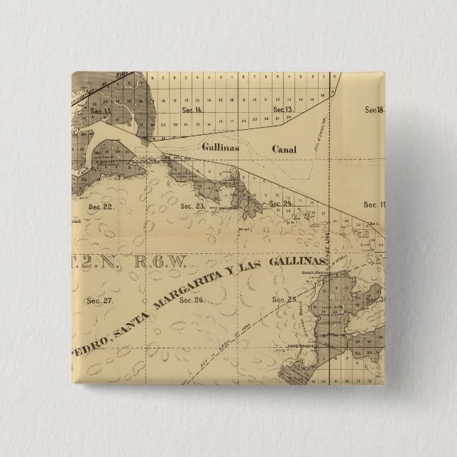 Bóton Quadrado 5.08cm Pântanos e marés (Frente)