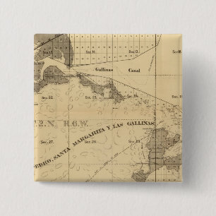 Bóton Quadrado 5.08cm Pântanos e marés