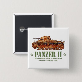 Bóton Quadrado 5.08cm Panzer II A2 Guerra Mundial 2 Tanque alemão leve