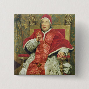 Bóton Quadrado 5.08cm Papa Clemente XIII (1693-1769) (óleo em canvas)