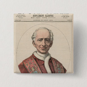 Bóton Quadrado 5.08cm Papa Leo XIII