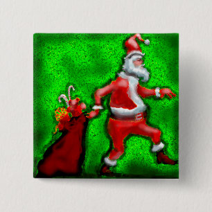 Bóton Quadrado 5.08cm Papai Noel