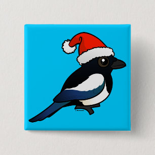 Bóton Quadrado 5.08cm Papai noel do Magpie