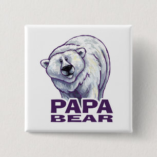 Bóton Quadrado 5.08cm Papai Urso Polar