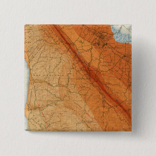 Bóton Quadrado 5.08cm Papais noeis Cruz quadrangulares mostrando intensi (Frente)