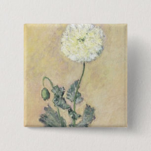 Bóton Quadrado 5.08cm Papoila branca de Claude Monet , 1883