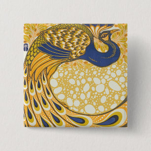 Bóton Quadrado 5.08cm Paquock Antique Vintage Colorida