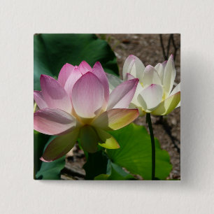 Bóton Quadrado 5.08cm Par de Flores de Lotus I