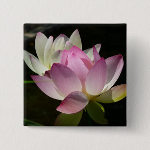 Bóton Quadrado 5.08cm Par de Flores de Lotus II