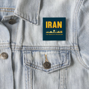 Bóton Quadrado 5.08cm Parceiro Iraniano Pérsia Iraniana Carradle de Civi
