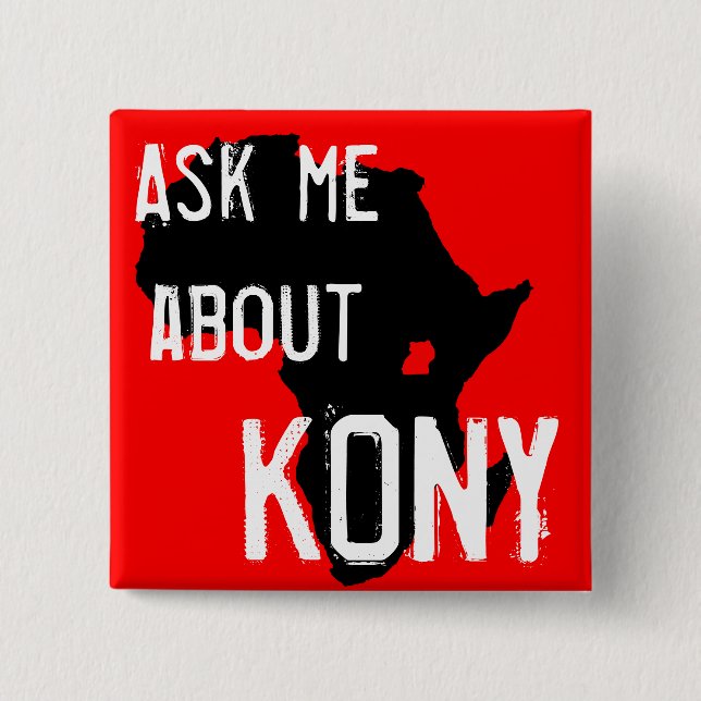 Bóton Quadrado 5.08cm Pare Kony 2012 (Frente)