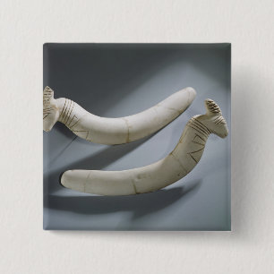 Bóton Quadrado 5.08cm Pares de castanets, período de Thinite (iv do