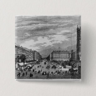 Bóton Quadrado 5.08cm Paris, bulevar de Sebastopol