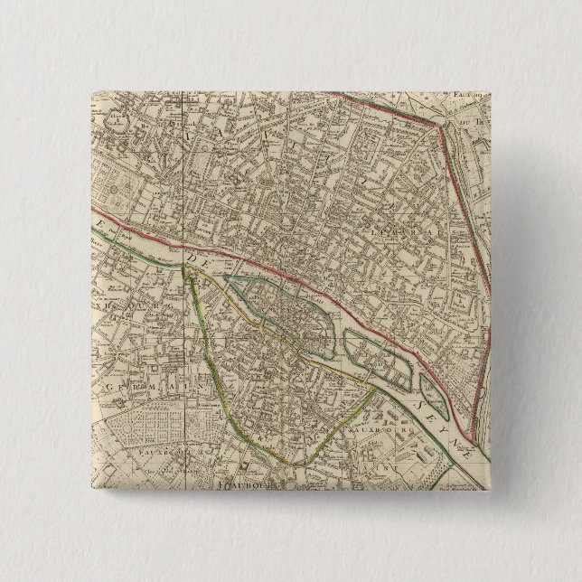 Bóton Quadrado 5.08cm Paris França 2 (Frente)