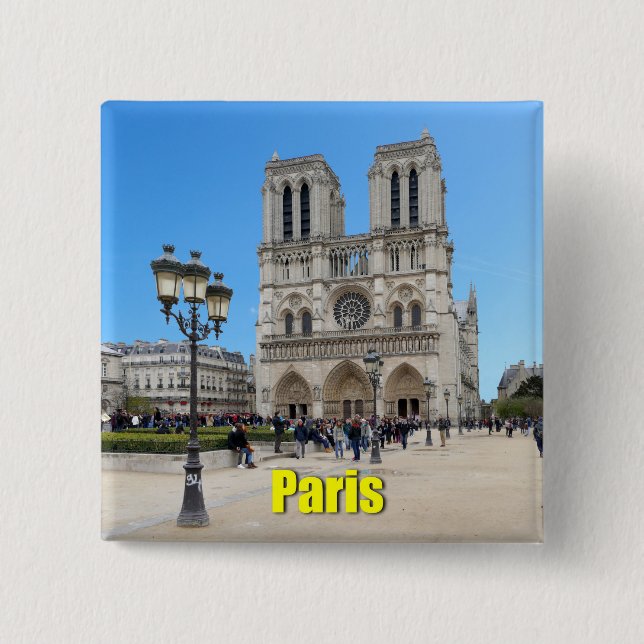 Bóton Quadrado 5.08cm PARIS Notre Dame (Frente)