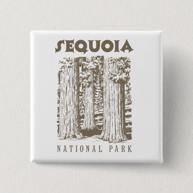 Bóton Quadrado 5.08cm Parque nacional de sequóia (Frente)