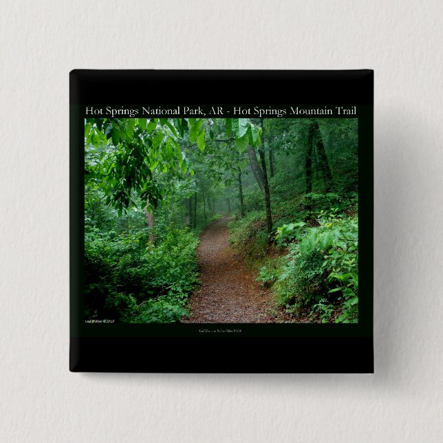Bóton Quadrado 5.08cm Parque Nacional dos Primaveras Quentes, Presentes  (Frente)