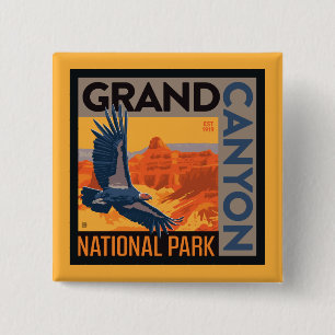Bóton Quadrado 5.08cm Parque Nacional Grand Canyon Condores