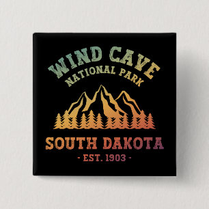 Bóton Quadrado 5.08cm Parque Nacional Wind Cave South Dakota