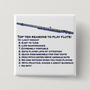 Bóton Quadrado 5.08cm Parte superior 10 da flauta