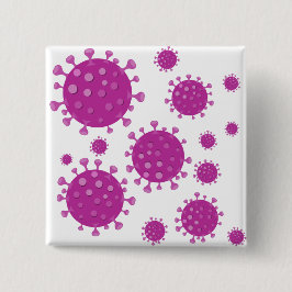 Bóton Quadrado 5.08cm Partícula Viral Roxa