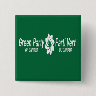 Bóton Quadrado 5.08cm Partido Verde do logotipo de Canadá Parti Vert du