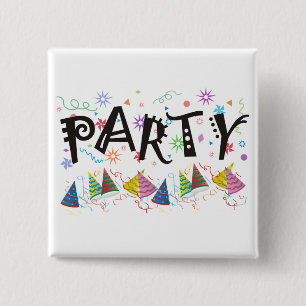 Bóton Quadrado 5.08cm PARTY~Pins