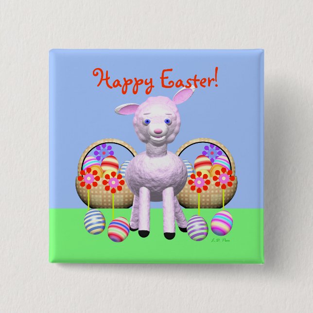 Bóton Quadrado 5.08cm Páscoa (Frente)