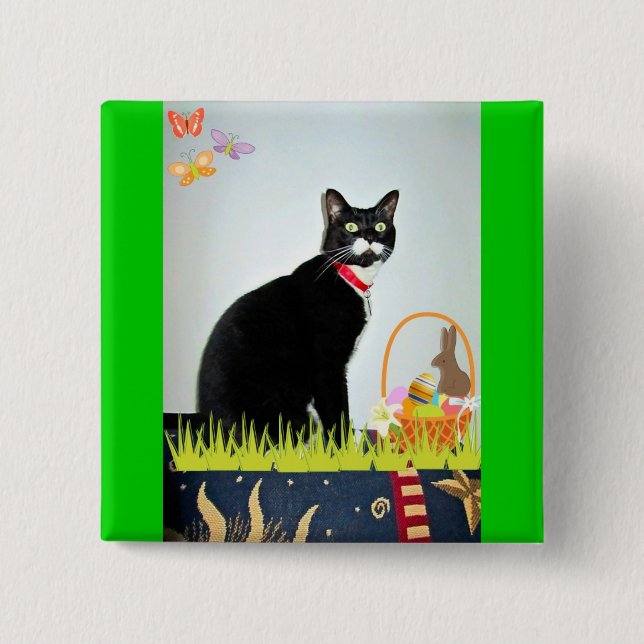 Bóton Quadrado 5.08cm Páscoa Lucy (Frente)