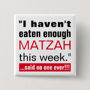 Bóton Quadrado 5.08cm Passagem de Matzah Engraçado