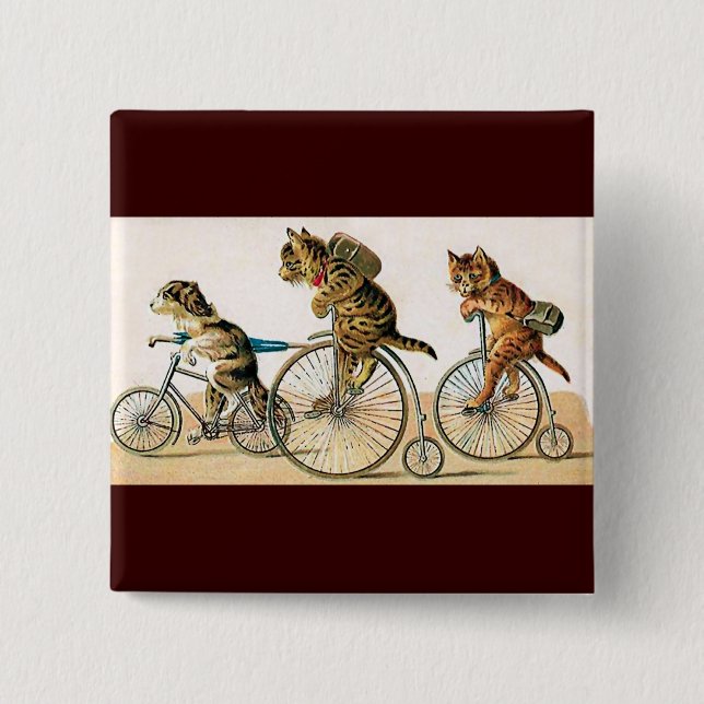 Bóton Quadrado 5.08cm Passeio da bicicleta (Frente)